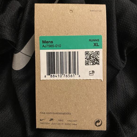 Nike Mens Dri Fit Miler‎ Running Shirt XL AJ7565-410 Black Reflective Just Do It - Picture 12 of 16